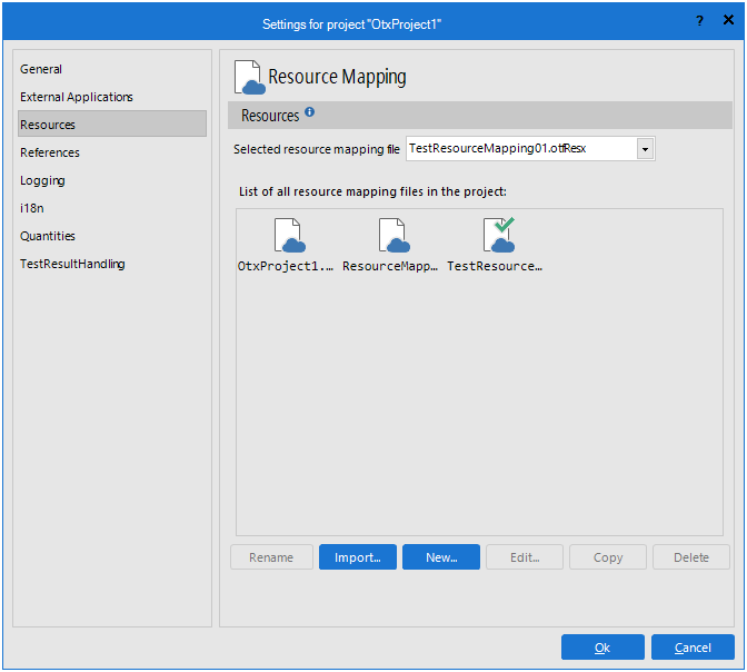The Resources page allows for creating resource files that contain IDs and paths for multipurpose usage