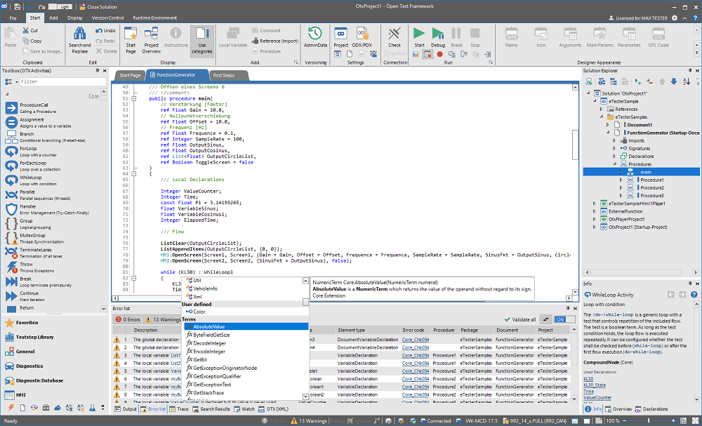 OTX Development Environment - OTL Code Editor