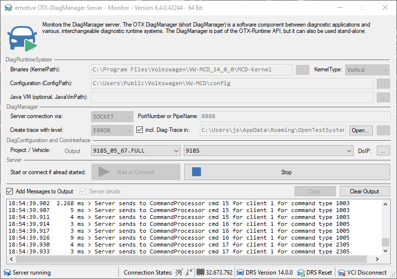 OTX DiagManager Sample Program